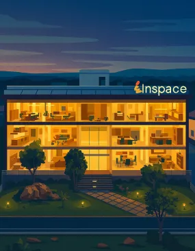 Outline drawing of a storefront.