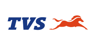 Brand logo of TVS.
